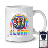 Personalized Custom Name Show My Pride Sloth; Adorable LGBTQ Pride Gay Rainbow T-Shirt