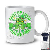 Personalized Custom Name Shut Up Liver You're Fine; Joyful St. Patrick's Day Shamrock Drinking T-Shirt