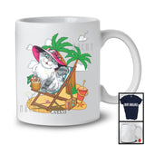 Personalized Custom Name Siberian Cat On Beach, Lovely Summer Vacation Kitten Palm Tree T-Shirt