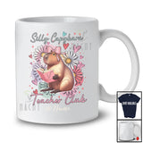 Personalized Custom Name Silly Capybara Teacher Club; Amazing Back To School Flowers Teacher T-Shirt