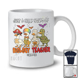 Personalized Custom Name Silly Squad Of Biology Teacher; Humorous Halloween Goose Farmer T-Shirt