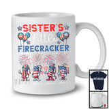 Personalized Custom Name Sister's Little Firecracker, Proud 4th Of July Fireworks, Patriotic T-Shirt
