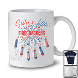 Personalized Custom Name Sister's Little Firecrackers, Proud 4th Of July Fireworks, Family Patriotic T-Shirt