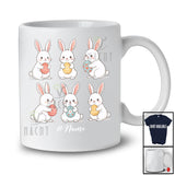 Personalized Custom Name Six Bunnies Egg Hunt; Adorable Easter Day Bunny Eggs; Family T-Shirt