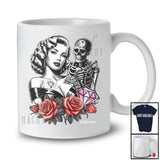 Personalized Custom Name Skeleton Doing A Tattoo; Humorous Halloween Roses Women Girl Tattoo T-Shirt