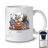 Personalized Custom Name Skeleton Eating Taco Sitting On Pumpkin; Creepy Halloween Food T-Shirt