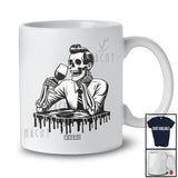Personalized Custom Name Skeleton Men Drinking Wine; Creepy Halloween Drunker T-Shirt