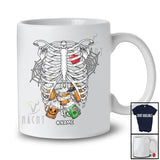 Personalized Custom Name Skeleton Rib Cage With Beer Inside; Joyful Halloween X-Ray Drinking T-Shirt