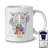Personalized Custom Name Skeleton Rib Cage With Candy Inside; Joyful Halloween X-Ray Food T-Shirt