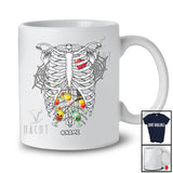 Personalized Custom Name Skeleton Rib Cage With Cocktail Inside; Joyful Halloween X-Ray Drinking T-Shirt