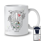 Personalized Custom Name Skeleton Rib Cage With Gin Inside; Joyful Halloween X-Ray Drinking T-Shirt
