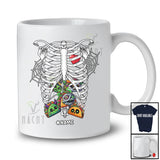 Personalized Custom Name Skeleton Rib Cage With Taco Inside; Joyful Halloween X-Ray Food T-Shirt