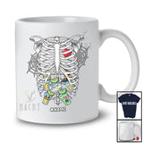 Personalized Custom Name Skeleton Rib Cage With Tequila Inside; Joyful Halloween X-Ray Drinking T-Shirt