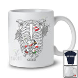 Personalized Custom Name Skeleton Rib Cage With Wine Inside; Joyful Halloween X-Ray Drinking T-Shirt