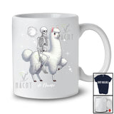 Personalized Custom Name Skeleton Riding Llama; Humorous Halloween Skeleton Skull Animal T-Shirt