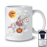 Personalized Custom Name Skeleton Riding Unicorn Bones; Joyful Halloween Unicorn Racing T-Shirt