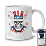 Personalized Custom Name Skull American Flag Hat; Awesome 4th Of July US Flag Patriotic T-Shirt