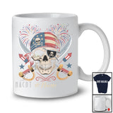 Personalized Custom Name Skull Pirate US Flag; Amazing 4th Of July Marine Ocean Sea; Patriotic T-Shirt