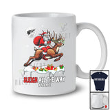 Personalized Custom Name Sleigh All The Way; Awesome Christmas Santa Riding Reindeer; Family T-Shirt