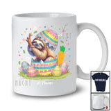 Personalized Custom Name Sloth In Broken Easter Egg; Lovely Easter Egg Hunting; Family T-Shirt