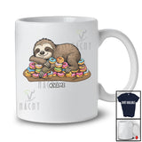 Personalized Custom Name Sloth on Donuts; Adorable Sloth Cake Lover T-Shirt