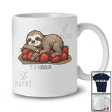 Personalized Custom Name Sloth on Strawberries; Adorable Sloth Vegan Fruit Lover T-Shirt