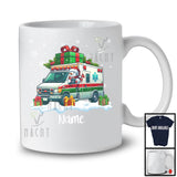 Personalized Custom Name Snowman Driving Ambulance, Adorable Christmas Rider, X-mas Team T-Shirt