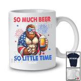 Personalized Custom Name So Much Beer; Humorous 4th Of July Bigfoot Drinking; Patriotic T-Shirt