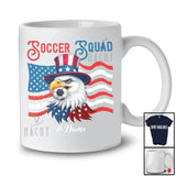 Personalized Custom Name Soccer Squad; Joyful 4th Of July Eagle Soccer Player; Patriotic T-Shirt