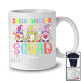 Personalized Custom Name Social Worker Squad; Awesome Easter Three Bunny Gnomes; Egg Hunting T-Shirt