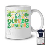 Personalized Custom Name Social Workers Love Shenanigans; Proud St. Patrick's Day Jobs Shamrock T-Shirt