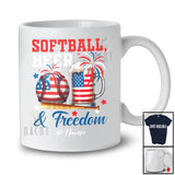 Personalized Custom Name Softball Beer Freedom; Joyful 4th of July Drinking Player; Patriotic T-Shirt