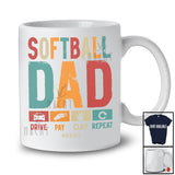 Personalized Custom Name Softball Dad; Proud Father's Day Player Playing Softball; Family T-Shirt