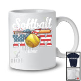Personalized Custom Name Softball Mom, Proud 4th Of July USA Flag Headband, Patriotic Family T-Shirt
