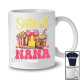 Personalized Custom Name Softball Nana; Adorable Mother's Day Bow Tie Sport Player; Family T-Shirt
