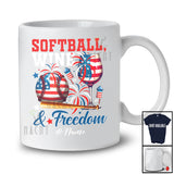 Personalized Custom Name Softball Wine Freedom; Joyful 4th of July Drinking Player; Patriotic T-Shirt