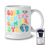 Personalized Custom Name Sorry Can't Summer Bye; Lovely Last Day Of School Summer Flamingo T-Shirt