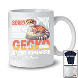 Personalized Custom Name Sorry My Gecko Ate My Homework; Lovely Gecko Reptile T-Shirt