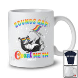 Personalized Custom Name Sound Gay Count Me In; Joyful LGBTQ Pride Rat Flag Feral Animal T-Shirt
