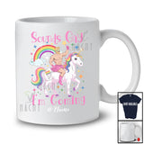 Personalized Custom Name Sounds Gay I'm Coming; Humorous LGBTQ Gay Pride Man On Unicorn T-Shirt