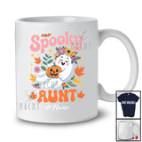 Personalized Custom Name Spooky Aunt; Adorable Halloween Boo Ghost Flowers Floral; Family T-Shirt