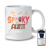 Personalized Custom Name Spooky Aunt; Creepy Halloween Spider Web Boo Pumpkin; Family T-Shirt