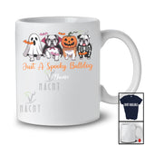 Personalized Custom Name Spooky Bulldog; Horror Halloween Boo Pumpkin Skeleton Cosplay T-Shirt