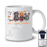 Personalized Custom Name Spooky Dachshund; Horror Halloween Boo Pumpkin Skeleton Cosplay T-Shirt