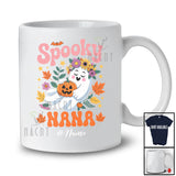Personalized Custom Name Spooky Nana; Adorable Halloween Boo Ghost Flowers Floral; Family T-Shirt