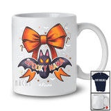 Personalized Custom Name Spooky Nana; Creepy Halloween Bat Bow Tie; Women Family Group T-Shirt