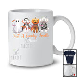 Personalized Custom Name Spooky Poodle; Horror Halloween Boo Pumpkin Skeleton Cosplay T-Shirt