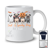 Personalized Custom Name Spooky Pug; Horror Halloween Boo Pumpkin Skeleton Cosplay T-Shirt