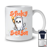 Personalized Custom Name Spooky Season; Humorous Halloween Cat Boo Ghost Cosplay T-Shirt