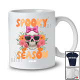 Personalized Custom Name Spooky Season; Lovely Halloween Preppy Skull Bow Tie T-Shirt